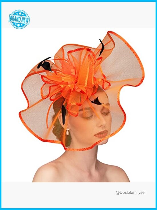 Vintage Feather Fascinator Hat Hair Clip Tea Party Wedding Cocktail Derby main image 4